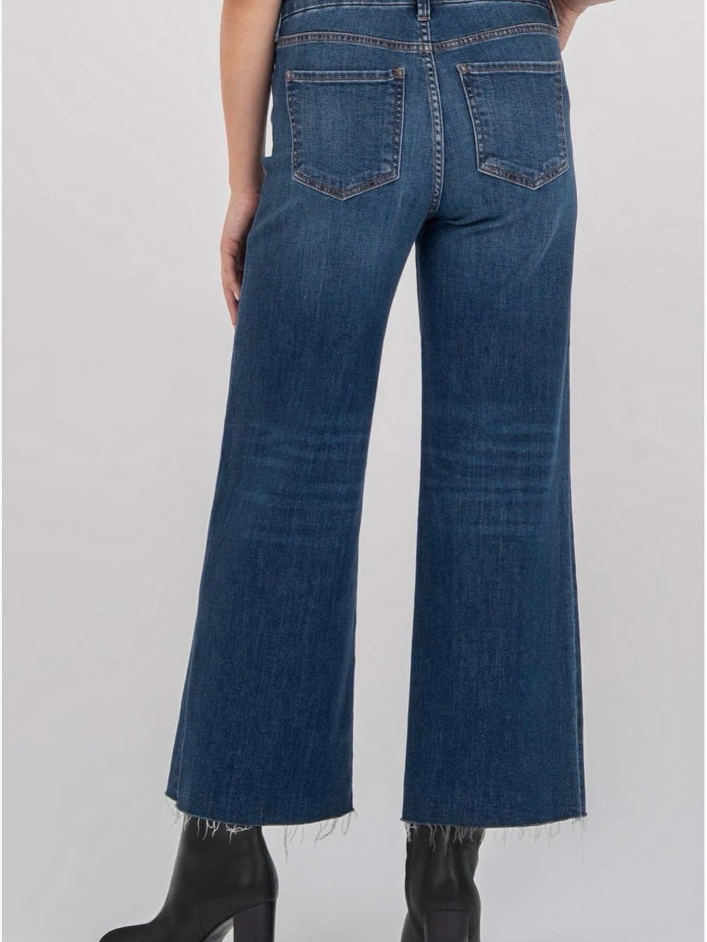 Kut from the Kloth High-Rise Wide-Leg Jeans in Dark Blue Wash - Picture 2 of 5
